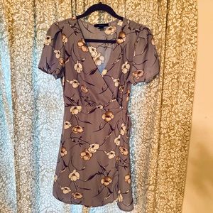Floral mini wrap dress.
